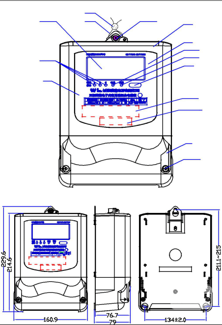 威胜DTS(X)343-3外形及安装尺寸