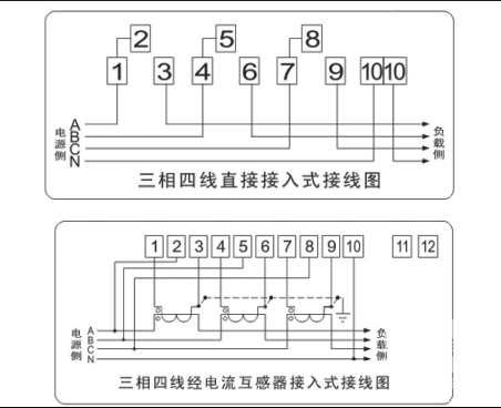 电度表DTSD341-MD2主端子接线示意图