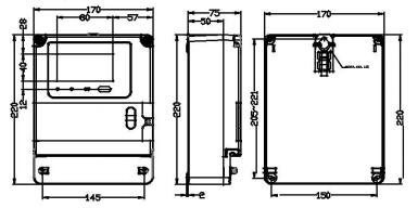 DSSD331-MC3/DTSD341-MC3电能表安装尺寸