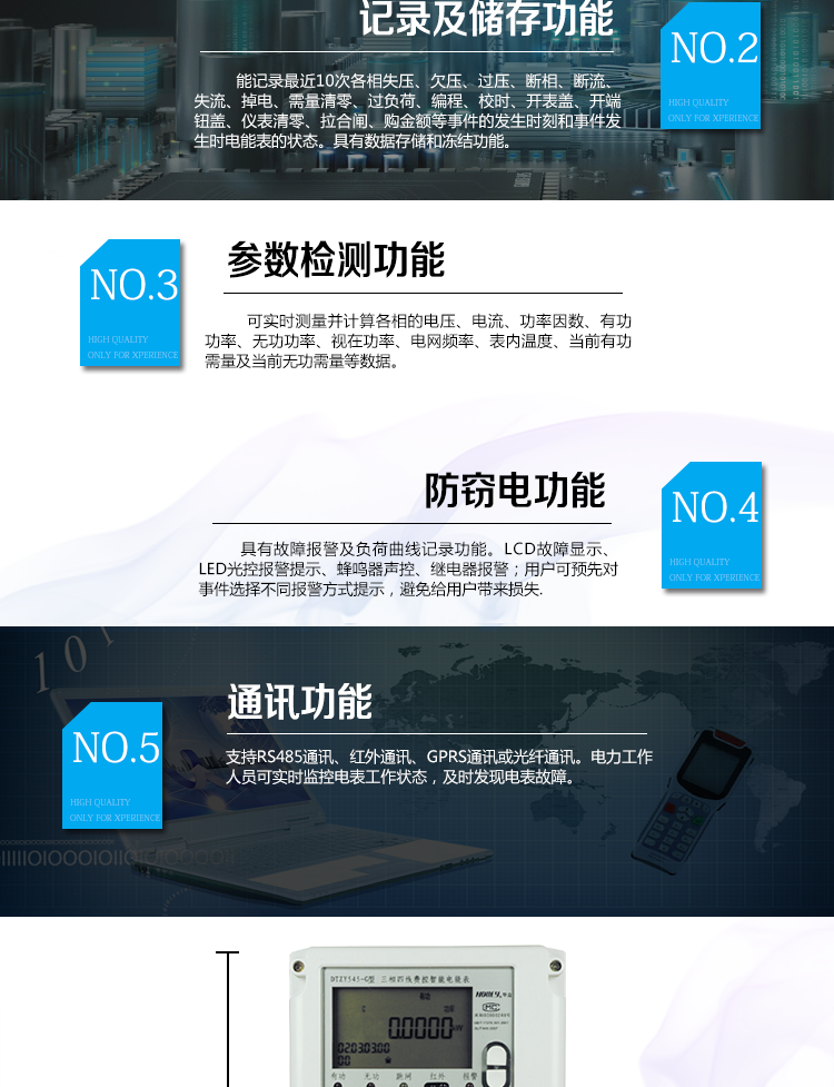 杭州华立DTZY545-G 0.5S级、1级三相四线远程费控智能电能表