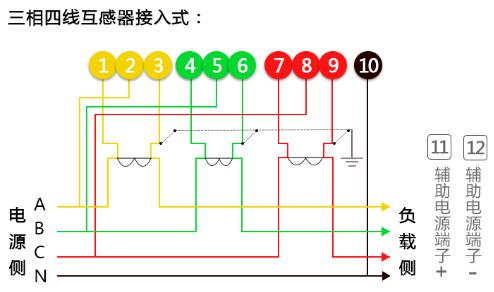 威胜DTSD341-MB3三相四线多功能电能表经互感器怎么接线?