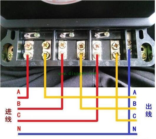 广东雅达DSZ3366三相三线智能电能表直通式怎么接线？