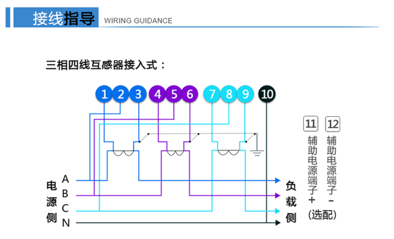 杭州华立DTZY545C三相四线本地费控智能电能表加互感器怎么接线？