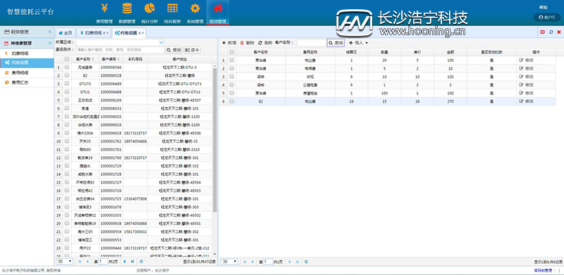 浩宁远程预付费抄表系统后台展示：租赁管理篇