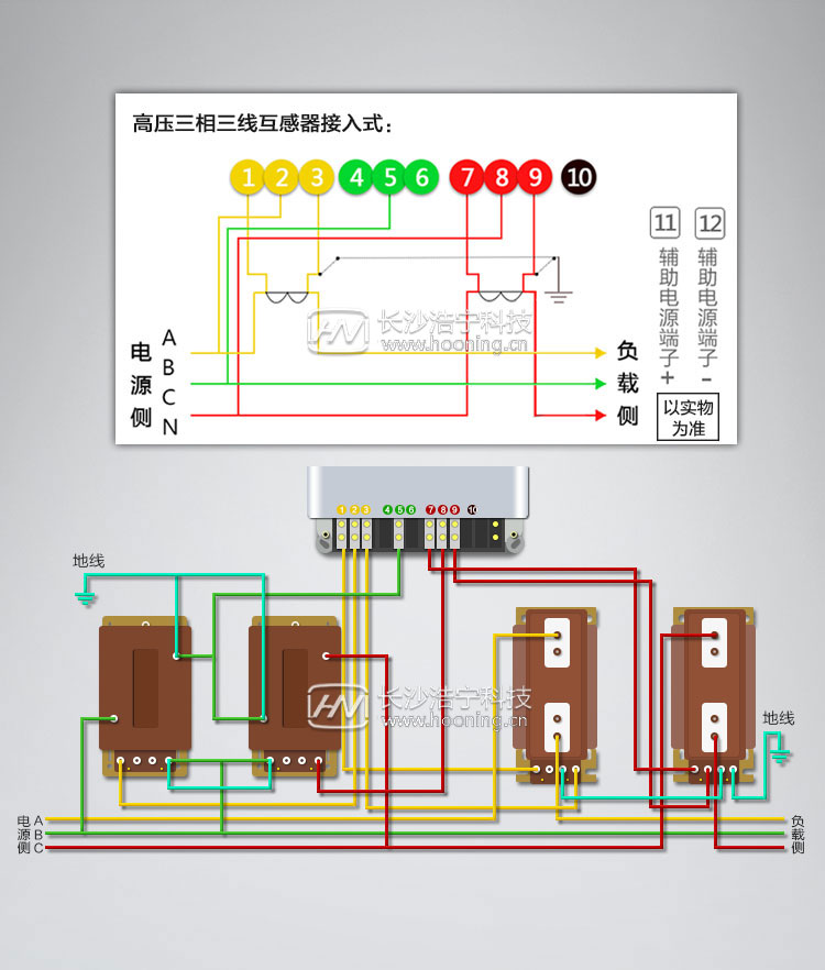 华立DSZ535三相三线电表接线图