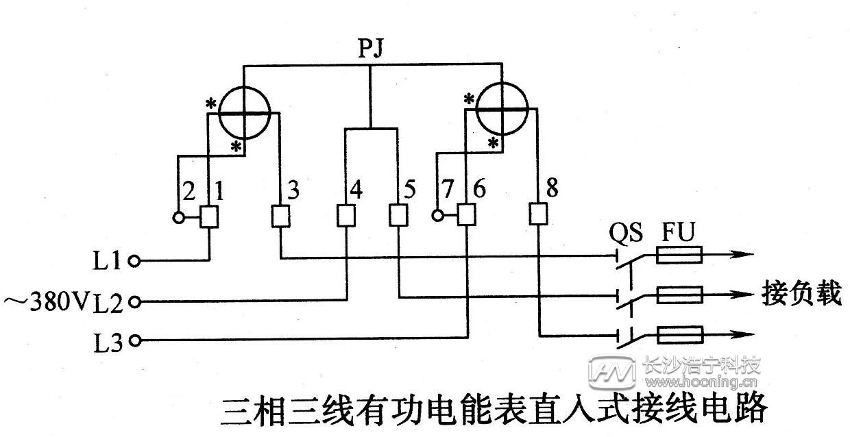 普通三相电表接线图