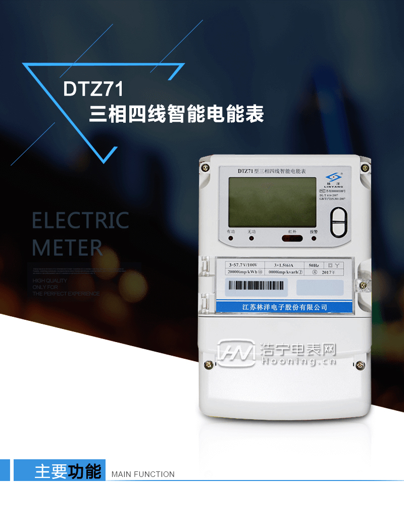 江苏林洋DTZ71 0.5S级,1级三相四线多功能智能电能表