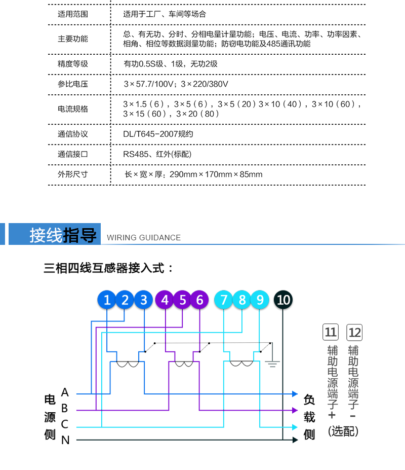 1级三相四线远程费控智能电能表|电度表【图片 参数 价格 多少钱 型号
